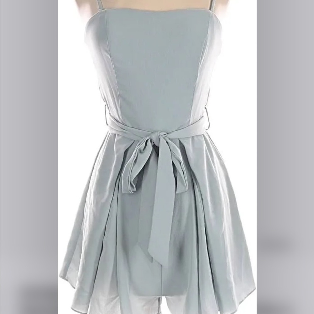 Showpo Light Blue Tie Front Romper